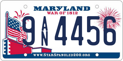 MD license plate 9AN4456