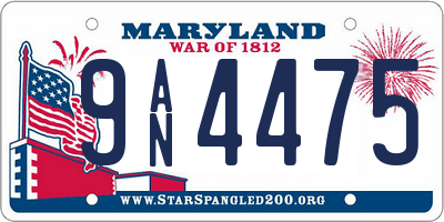 MD license plate 9AN4475