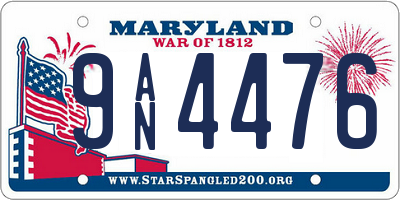 MD license plate 9AN4476