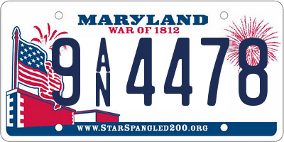 MD license plate 9AN4478