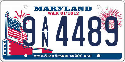 MD license plate 9AN4489