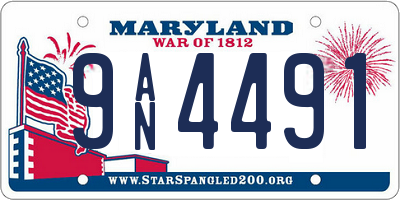 MD license plate 9AN4491