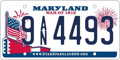 MD license plate 9AN4493
