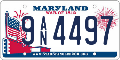 MD license plate 9AN4497