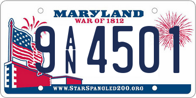MD license plate 9AN4501