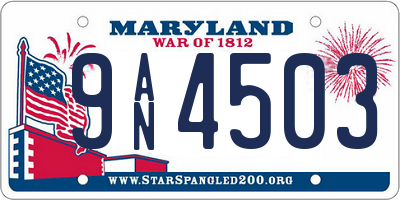MD license plate 9AN4503