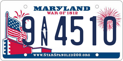 MD license plate 9AN4510