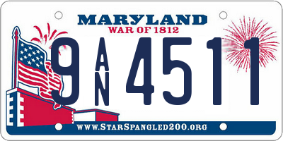 MD license plate 9AN4511