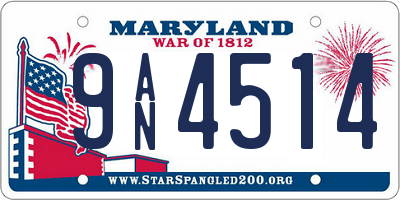 MD license plate 9AN4514