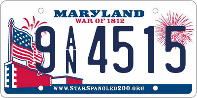 MD license plate 9AN4515