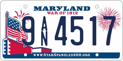 MD license plate 9AN4517