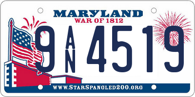 MD license plate 9AN4519