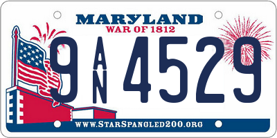 MD license plate 9AN4529