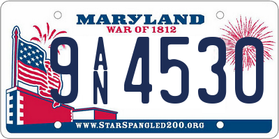MD license plate 9AN4530