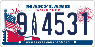 MD license plate 9AN4531
