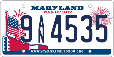 MD license plate 9AN4535