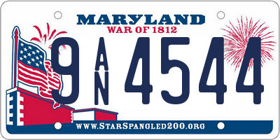 MD license plate 9AN4544