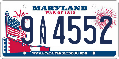 MD license plate 9AN4552