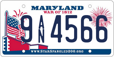 MD license plate 9AN4566