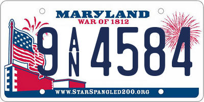 MD license plate 9AN4584