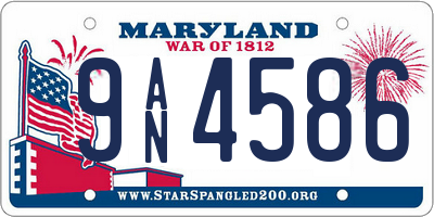 MD license plate 9AN4586