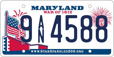 MD license plate 9AN4588