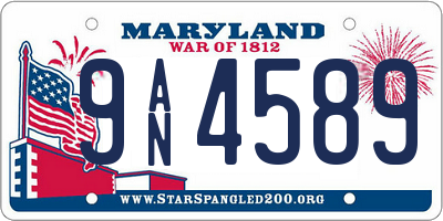 MD license plate 9AN4589