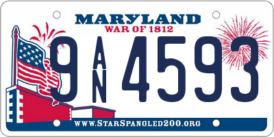 MD license plate 9AN4593