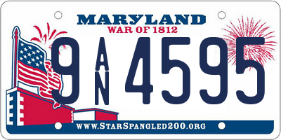 MD license plate 9AN4595