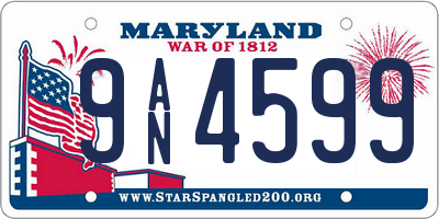 MD license plate 9AN4599
