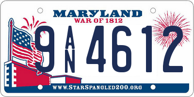 MD license plate 9AN4612