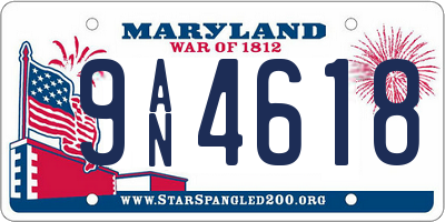 MD license plate 9AN4618