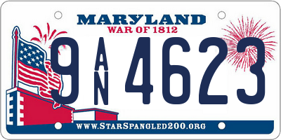 MD license plate 9AN4623