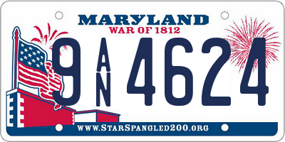 MD license plate 9AN4624