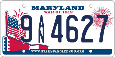 MD license plate 9AN4627