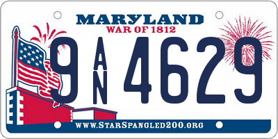 MD license plate 9AN4629