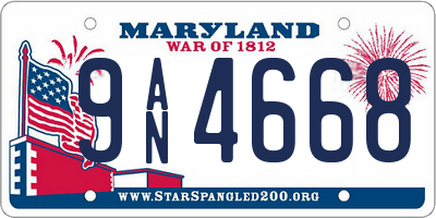 MD license plate 9AN4668