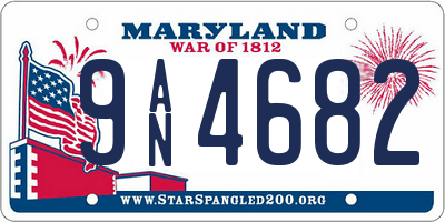 MD license plate 9AN4682