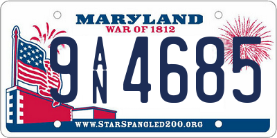 MD license plate 9AN4685