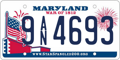 MD license plate 9AN4693