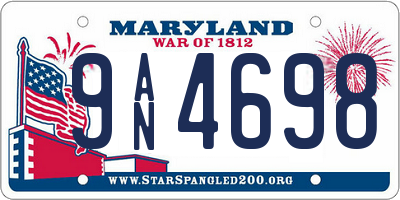 MD license plate 9AN4698