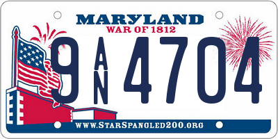 MD license plate 9AN4704