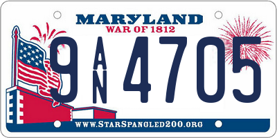 MD license plate 9AN4705