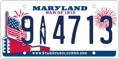 MD license plate 9AN4713