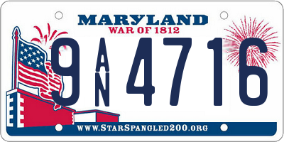 MD license plate 9AN4716