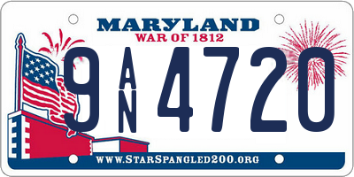 MD license plate 9AN4720