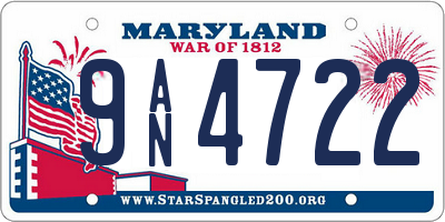 MD license plate 9AN4722