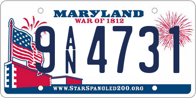 MD license plate 9AN4731
