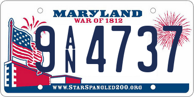 MD license plate 9AN4737