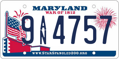 MD license plate 9AN4757